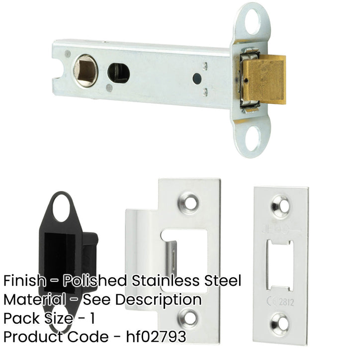 Heavy Duty Tubular Latches 102mm Polished Stainless Steel with Degree Short Travel-1