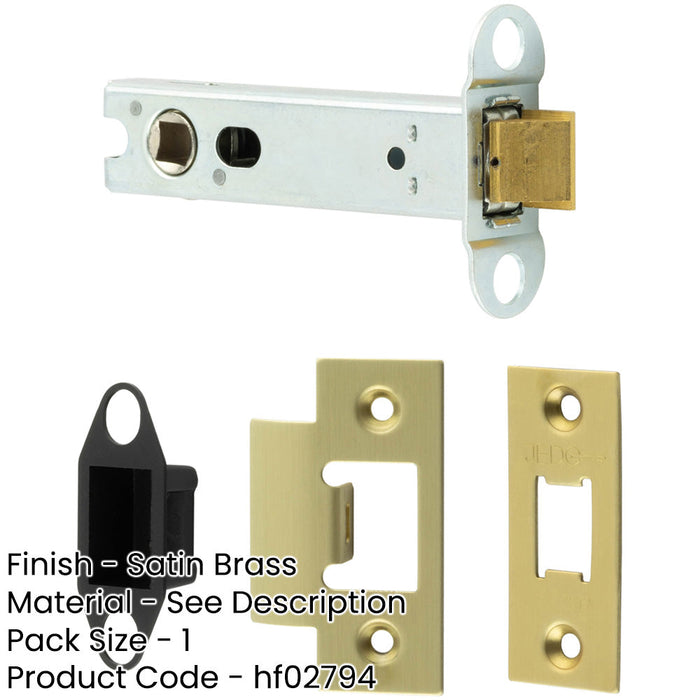 Heavy Duty Tubular Latches 102mm Satin Brass Secure Locking-1