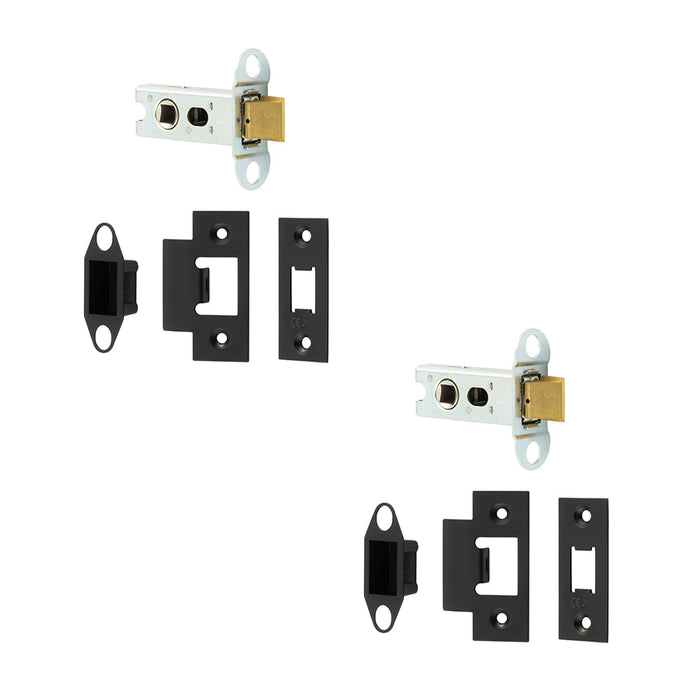 PACK Heavy Duty Tubular Door Latches 64mm Black with Degree Short Travel