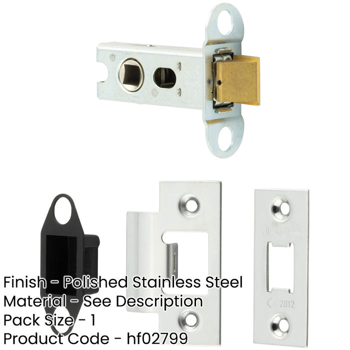 Durable Heavy Duty Tubular Latches Degree Short Travel 64mm Polished Stainless Steel-1