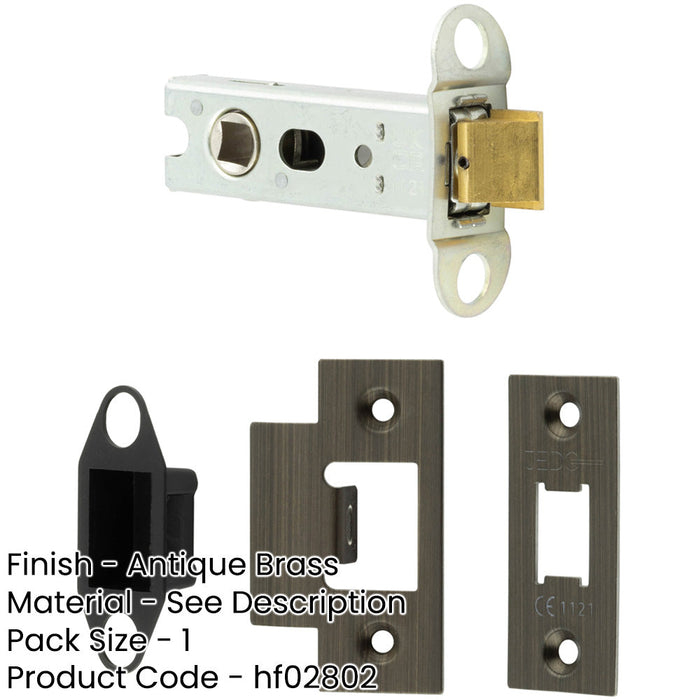 Heavy Duty Tubular Latches 76mm Antique Brass with Short Travel Design-1