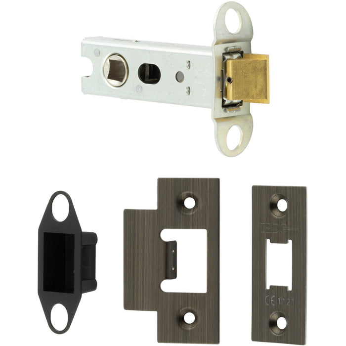 Heavy Duty Tubular Latches 76mm Antique Brass with Short Travel Design