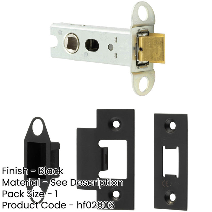 Heavy Duty Tubular Latches Degree Short Travel Sleek Black Finish-1