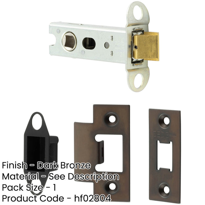 Durable 76mm Dark Bronze Tubular Latches Secure Door Locking-1