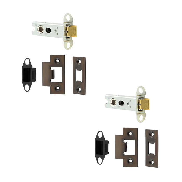 PACK Durable 76mm Dark Bronze Tubular Latches Secure Door Locking