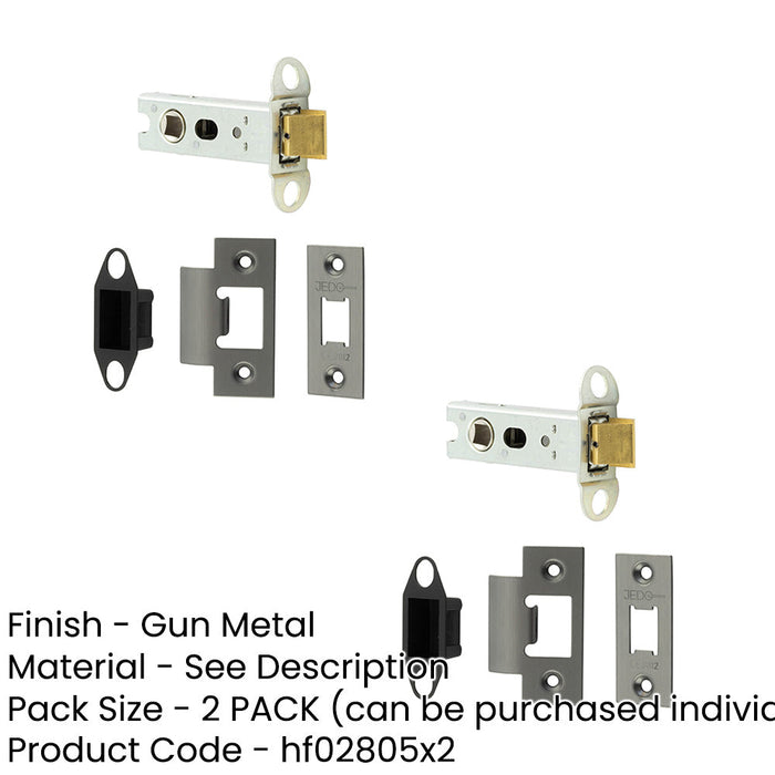 PACK Heavy Duty Tubular Latches 76mm Metal Durable Door Security-1