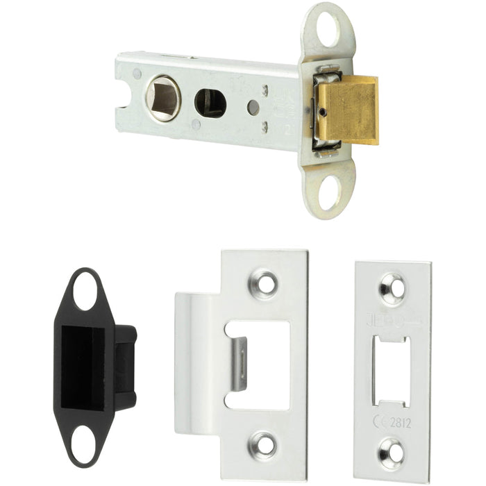 Heavy Duty Tubular Latches Short Travel 76mm Polished Stainless Steel Secure Doors