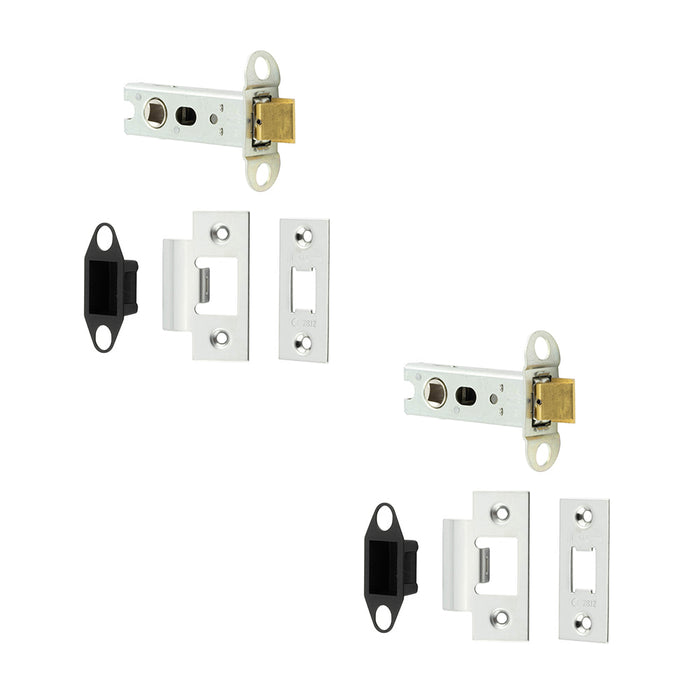 PACK Heavy Duty Tubular Latches Short Travel 76mm Polished Stainless Steel Secure Doors