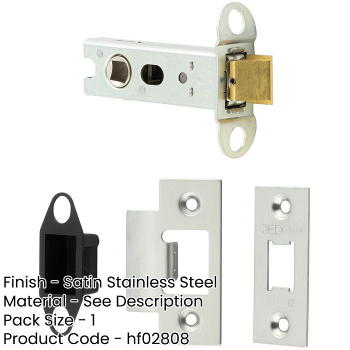 Durable 76mm Satin Stainless Steel Tubular Latches Secure Door Closure-1