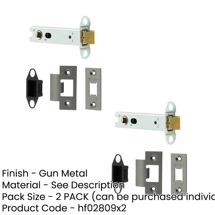 PACK Heavy Duty Tubular Latches Secure Doors Degree Short Travel 102mm Metal Finish-1