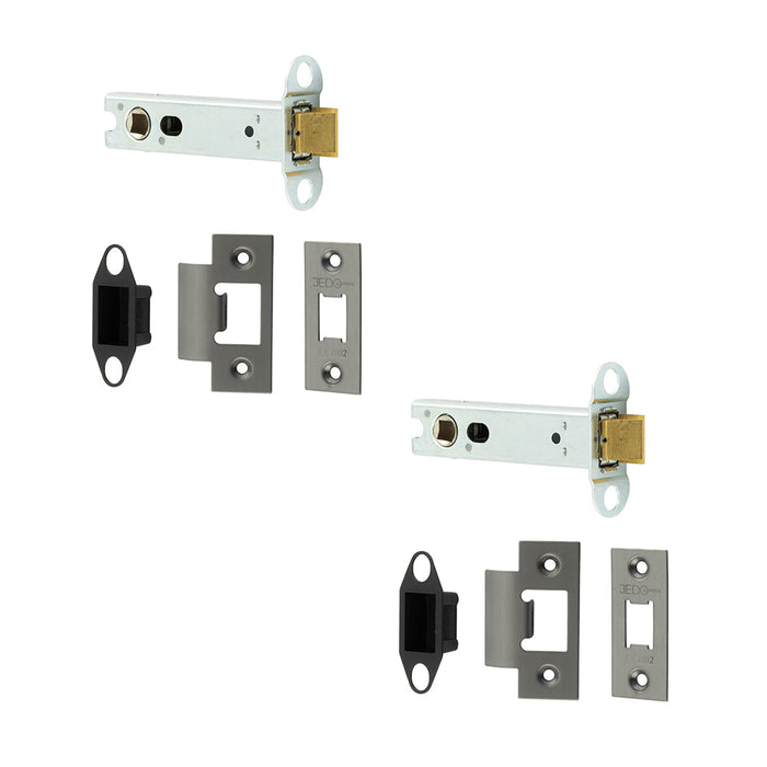 PACK Heavy Duty Tubular Latches Secure Doors Degree Short Travel 102mm Metal Finish