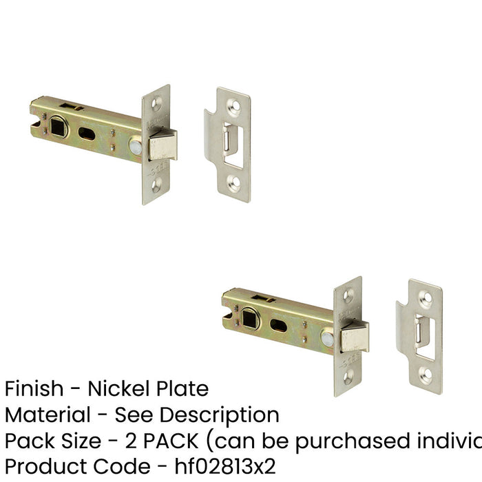 PACK Durable 76mm Nickel Plated Tubular Latches Secure Closure Easy Operation-1