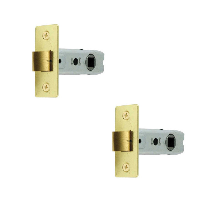 PACK Premium 76mm Electro Brassed Tubular Latches Secure Locking