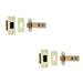 PACK Double Sprung Tubular Latches 96mm Polished Brass Satin Chrome Finish