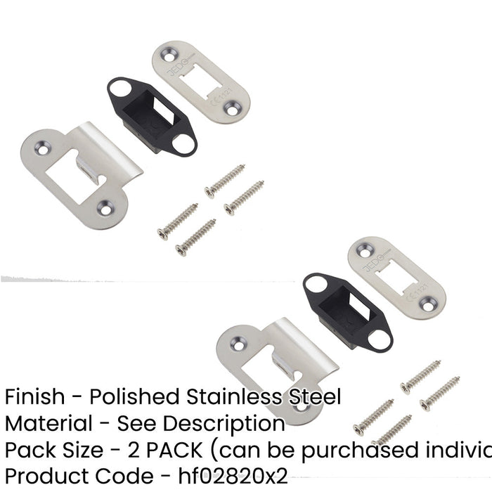 PACK Heavy Duty Polished Stainless Steel Radiused Accessory Packs Tubular Latches-1