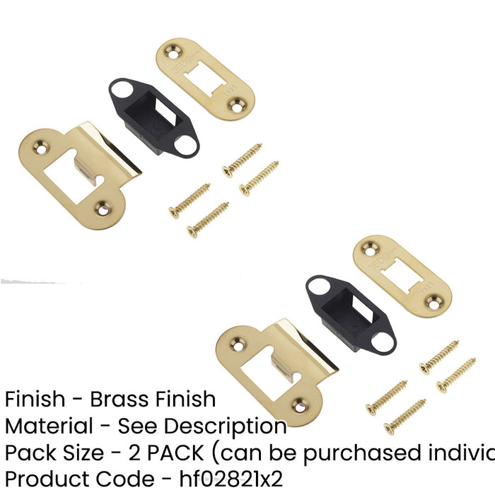 PACK Heavy Duty Tubular Latch Accessory Packs with Radiused Design Brass Finish-1