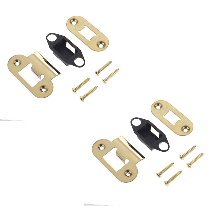PACK Heavy Duty Tubular Latch Accessory Packs with Radiused Design Brass Finish