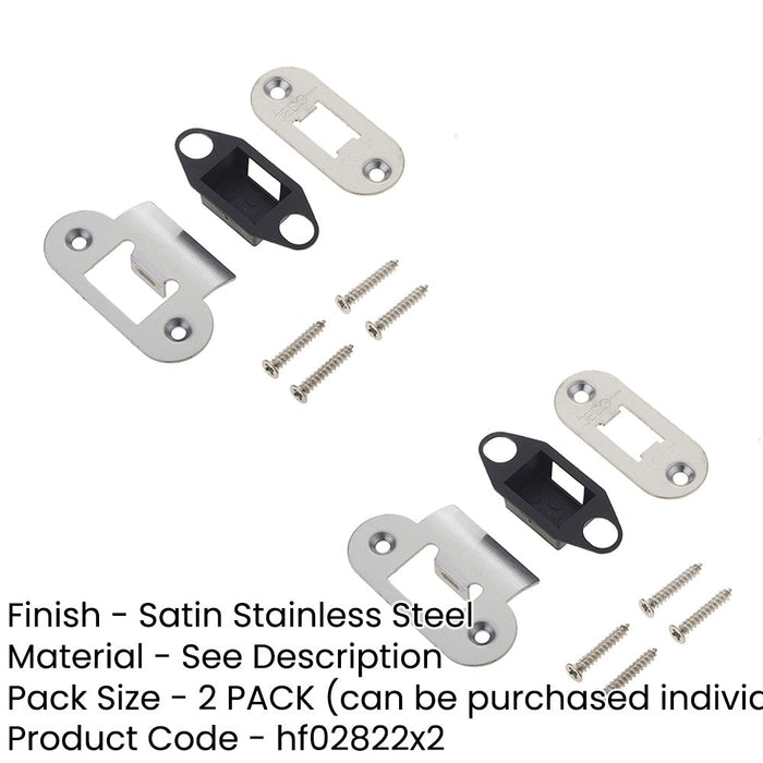 PACK Heavy Duty Satin Stainless Steel Radiused Accessory Packs Tubular Latches-1
