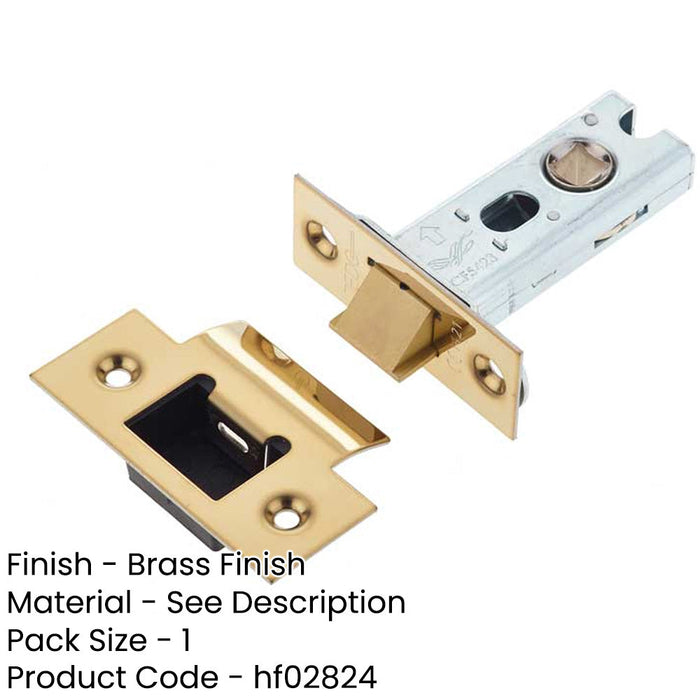 Heavy Duty Tubular Door Latches 64mm Brass Finish with Degree Short Travel-1