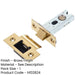 Heavy Duty Tubular Door Latches 64mm Brass Finish with Degree Short Travel-1