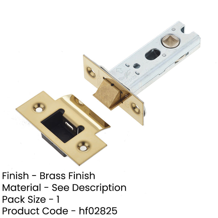 Durable 76mm Heavy Duty Tubular Latches with Brass Finish Secure Locking-1