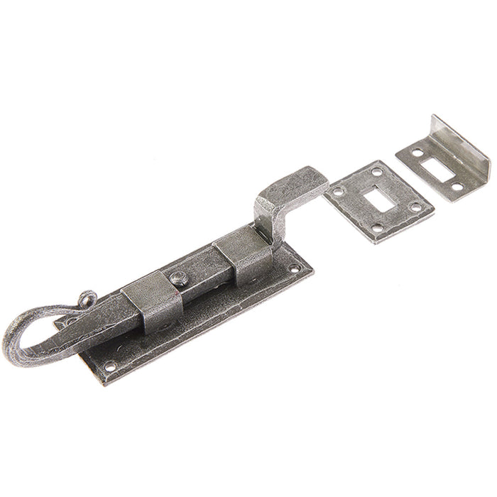 High-Quality Shepherds Crook Necked Bolts 102mm Durable Pewter Finish Door Bolt Lock