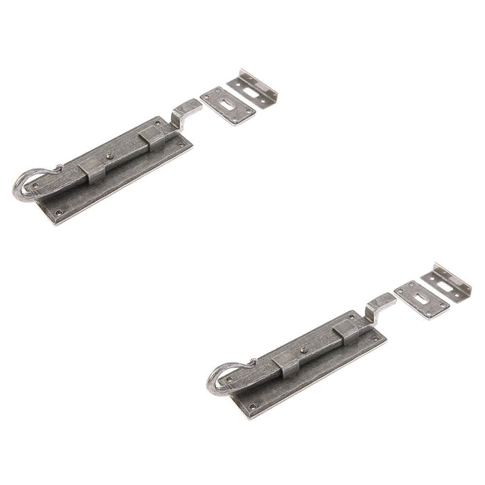 PACK Durable Shepherds Crook Necked Bolts Pewter 152mm Door Hardware Door Bolt Lock (1)