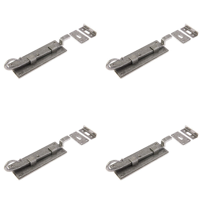 PACK Durable Shepherds Crook Necked Bolts Pewter 152mm Door Hardware Door Bolt Lock