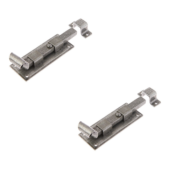 PACK Durable 102mm Pewter Straight Bolts Secure Door Hardware Door Bolt Lock (1)