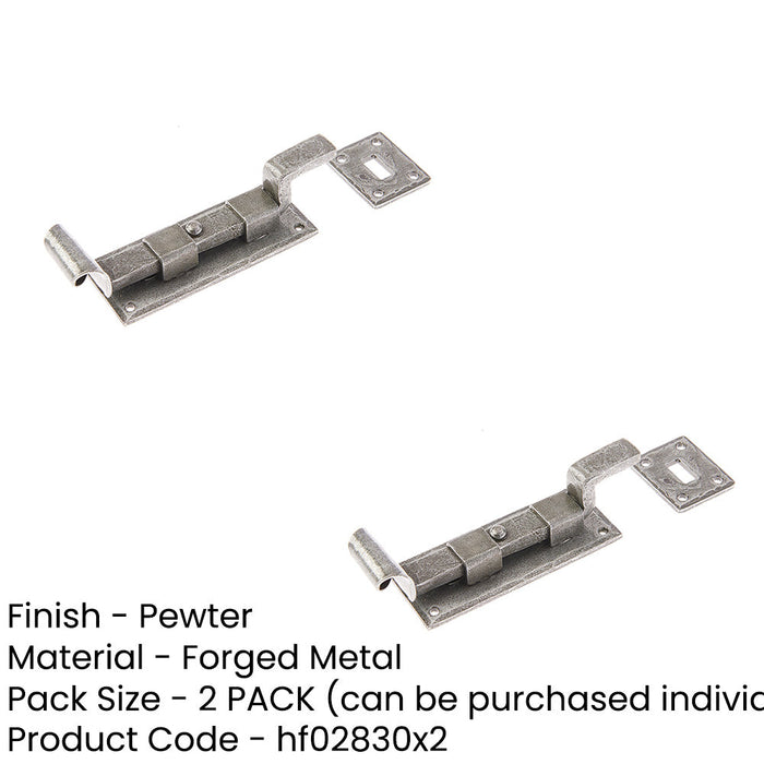 PACK High-Quality 102mm Pewter Necked Bolts Security Door Bolt Lock (1)-1