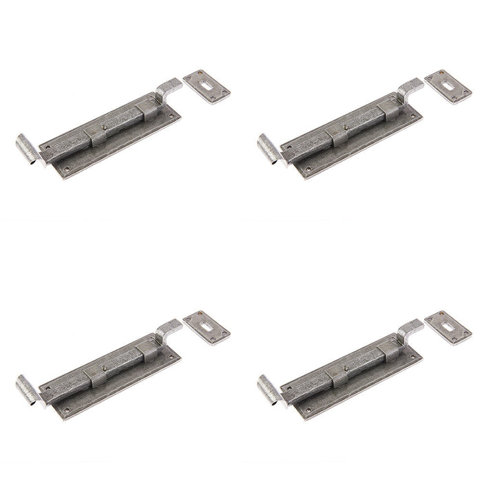 PACK 152mm Pewter Necked Bolts Secure Installations Door Bolt Lock