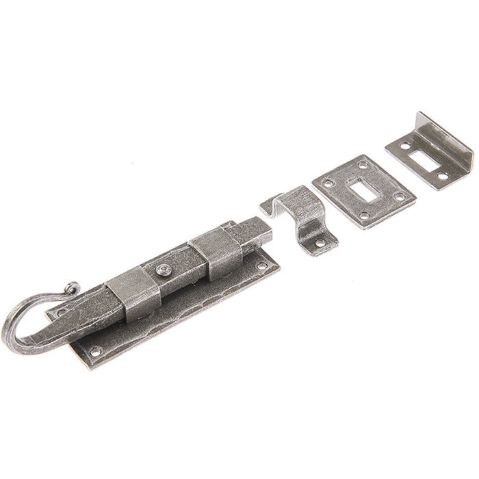 Durable 102mm Pewter Shepherds Crook Straight Bolts Secure Doors Door Bolt Lock