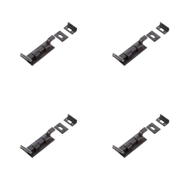 PACK High-Quality 102mm Black Necked Bolts Enhanced Security Door Bolt Lock