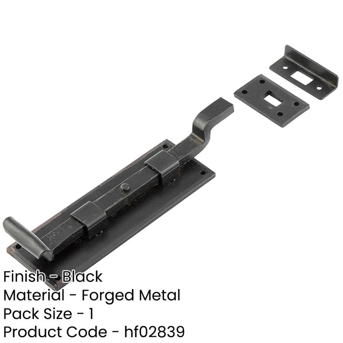 High-Quality 152mm Black Necked Bolts Enhanced Security Door Bolt Lock-1