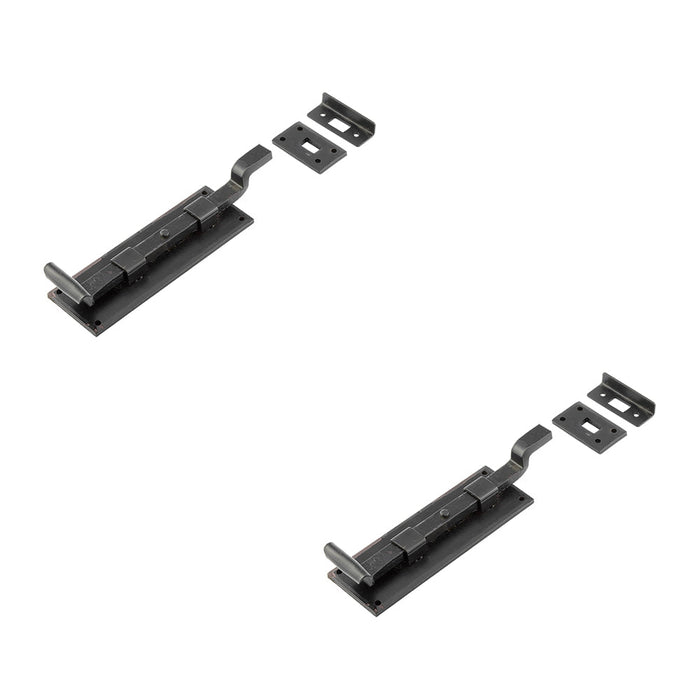 PACK High-Quality 152mm Black Necked Bolts Enhanced Security Door Bolt Lock (1)