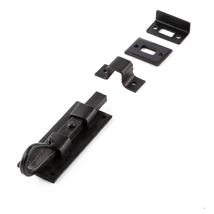 Durable Shepherds Crook Straight Bolts 102mm Black Finish Door Bolt Lock