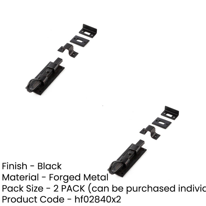 PACK Durable Shepherds Crook Straight Bolts 102mm Black Finish Door Bolt Lock (1)-1