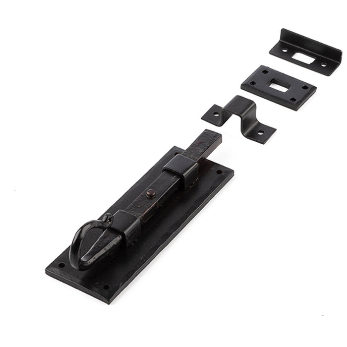 Durable Shepherds Crook Straight Bolts 152mm Black Enhanced Door Security Door Bolt Lock