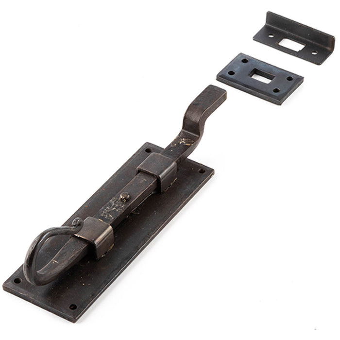 Durable Shepherds Crook Necked Bolts 152mm Beeswax Finish Security Door Bolt Lock