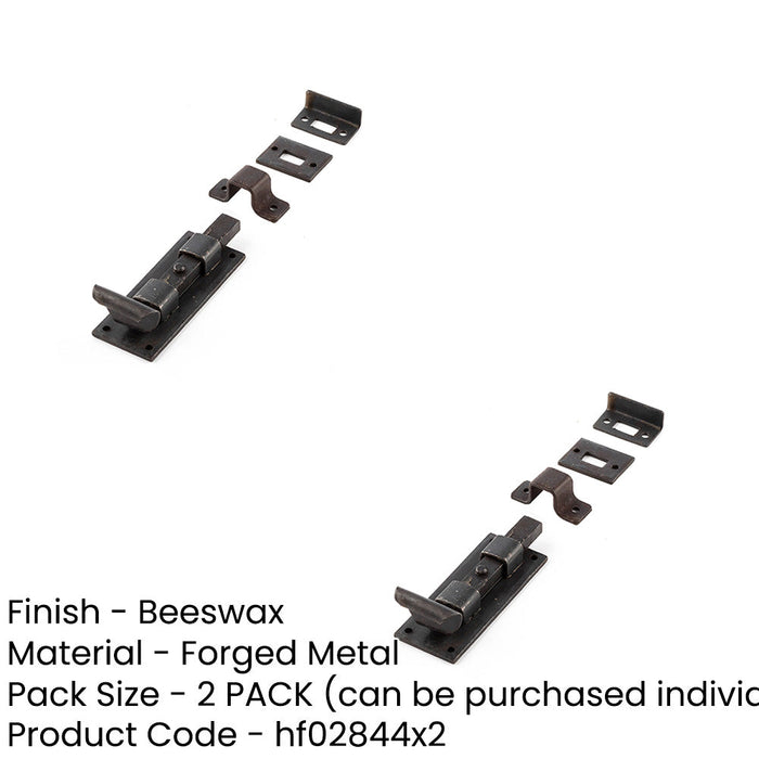 PACK Durable 102mm Beeswax Straight Bolts Enhanced Security Door Bolt Lock (1)-1