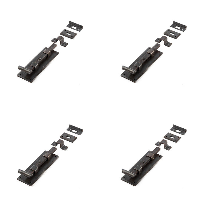 PACK Beeswax Finished 152mm Straight Bolts Enhanced Door Security Door Bolt Lock