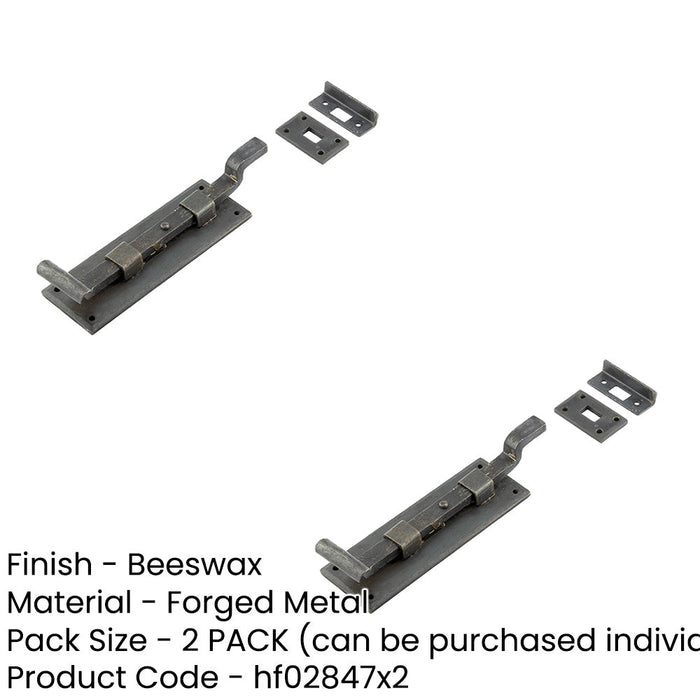 PACK Premium 152mm Beeswax Necked Bolts Enhanced Security Door Bolt Lock (1)-1