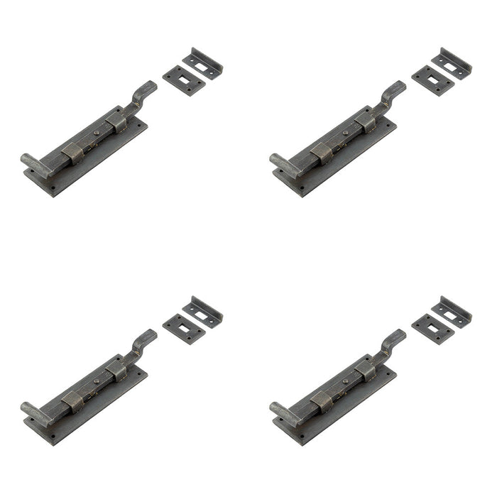 PACK Premium 152mm Beeswax Necked Bolts Enhanced Security Door Bolt Lock