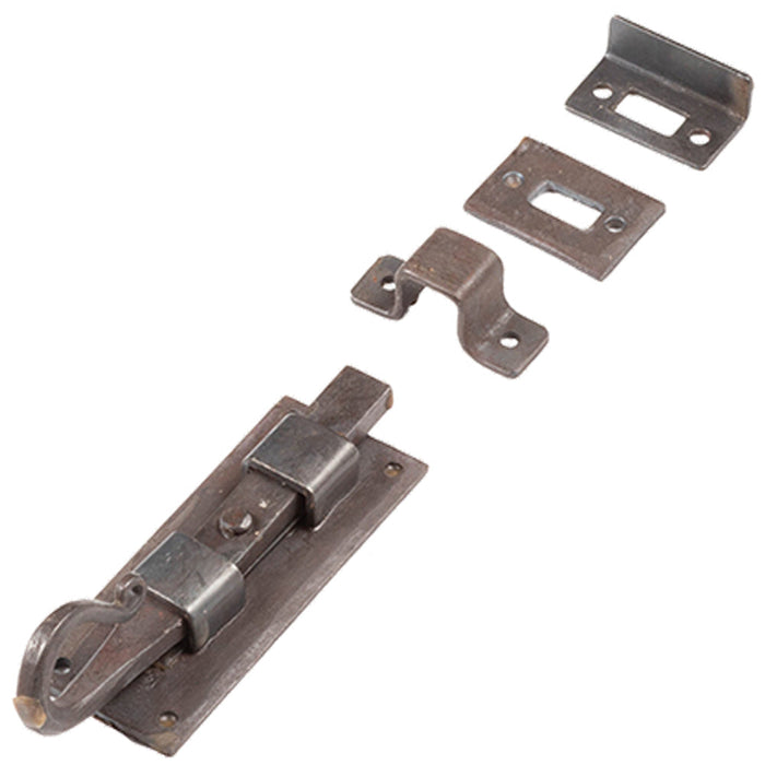 Durable Shepherds Crook Straight Bolts 102mm Beeswax Finish Door Bolt Lock