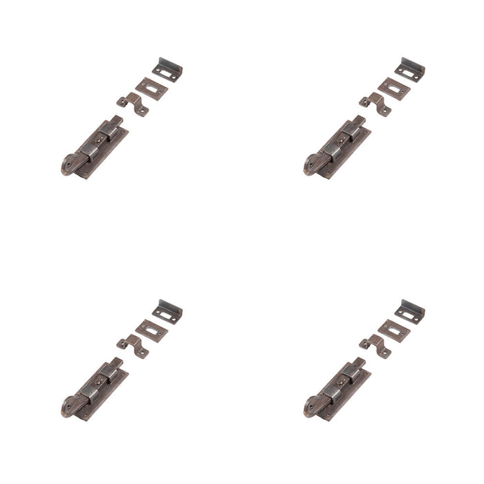 PACK Durable Shepherds Crook Straight Bolts 102mm Beeswax Finish Door Bolt Lock