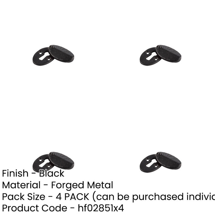 PACK Elegant Black Oval Covered Escutcheon 50x31x9mm Doors Hole Cover-1