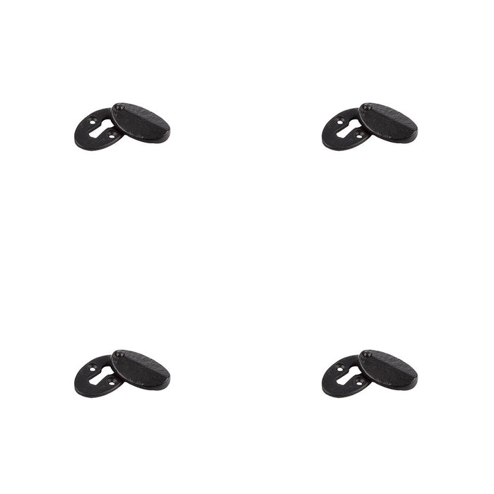 PACK Elegant Black Oval Covered Escutcheon 50x31x9mm Doors Hole Cover