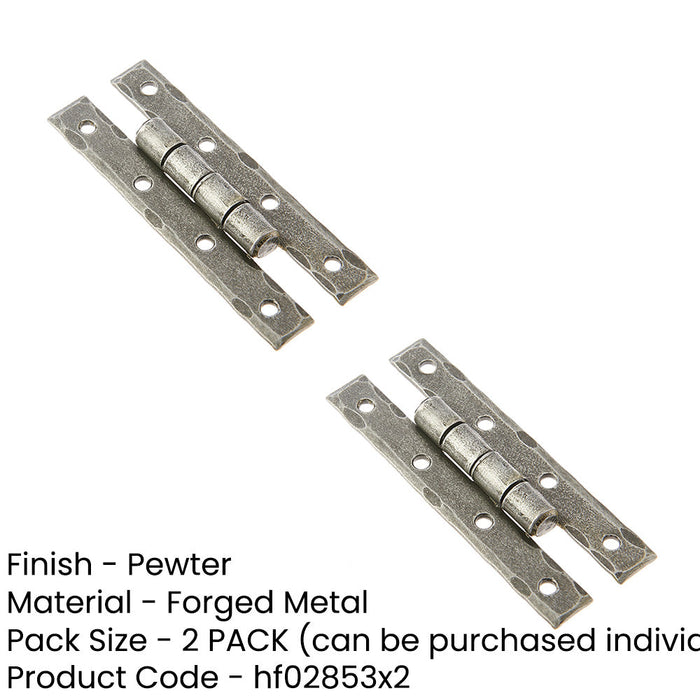 PACK Premium H-Hinge 35x90mm Elegant Pewter Finish Traditional Gate Door Door Hinges (1)-1
