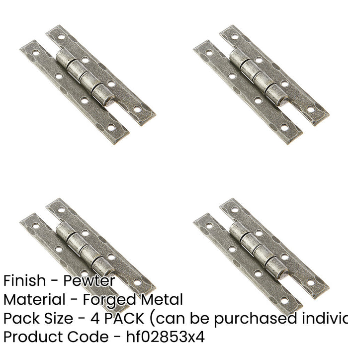PACK Premium H-Hinge 35x90mm Elegant Pewter Finish Traditional Gate Door Door Hinges-1