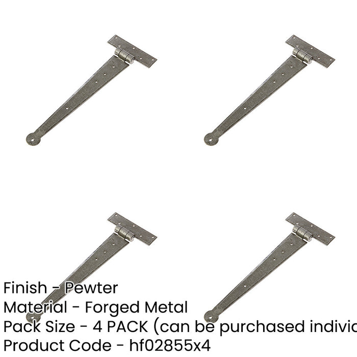 PACK Premium 300x110mm Pewter Hinge Doors Cabinets Traditional Gate Door Door Hinges-1